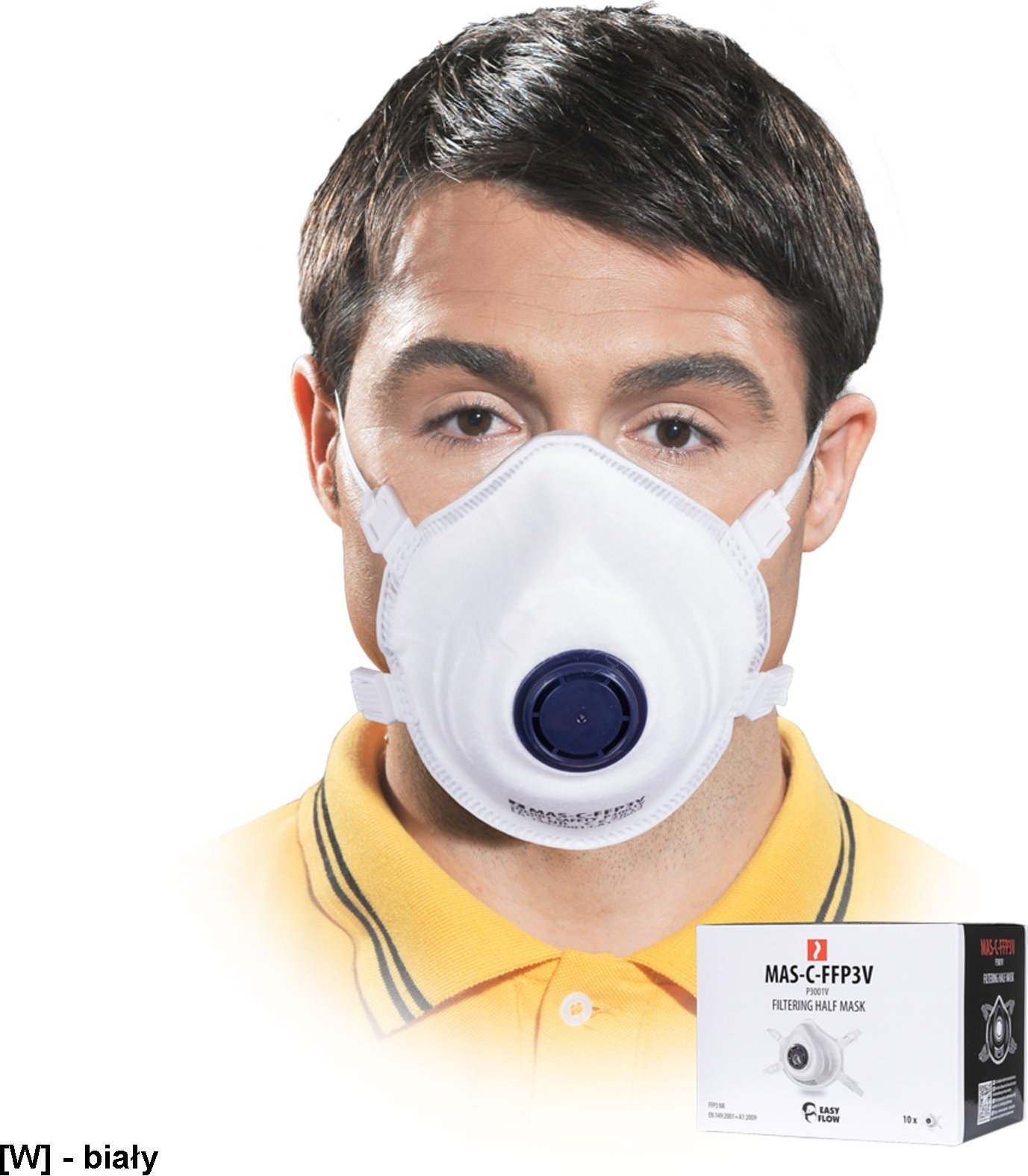 R.E.I.S. MAS-C-FFP3V - Półmaska przeciwpyłowa z zaworkiem - uni