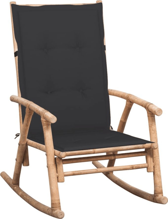 Elior Bujany fotel bambusowy z antracytową poduszką - Bamsa