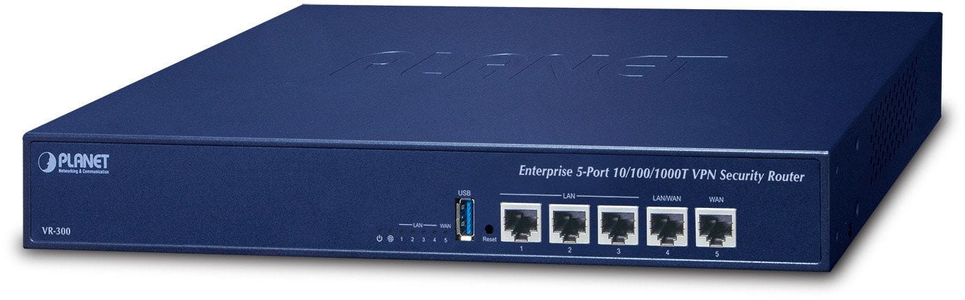 PLANET Enterprise 5-Port ruter Gigabit Ethernet Niebieski