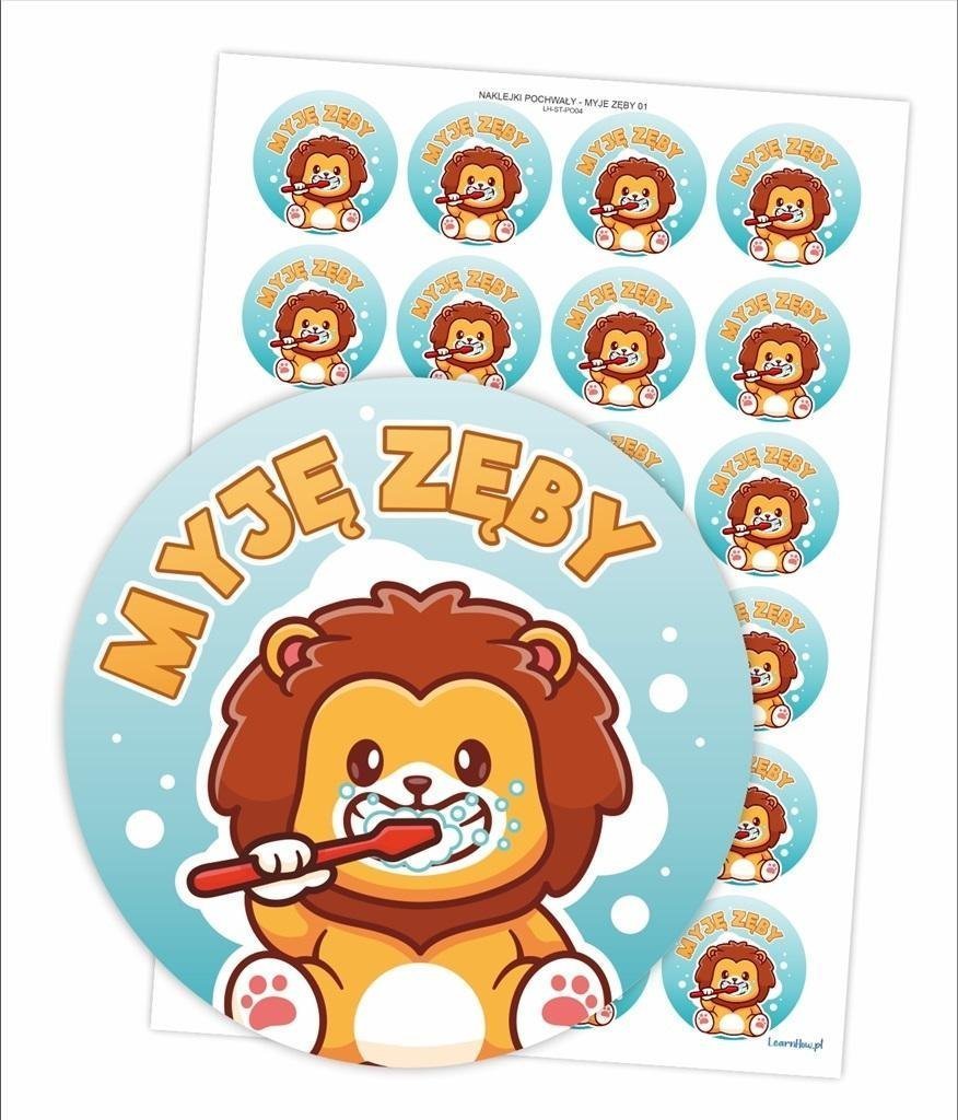 LearnHow Naklejki pochwały - Myję zęby 24szt