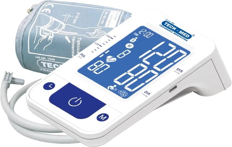 Ciśnieniomierz TMA-CONTROL 3 TECH-MED z funkcją mowy, pomiar podczas pompowania, pamięć 2x120, 22-42 cm