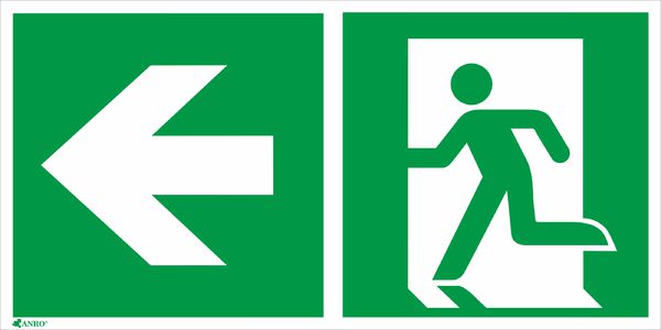ANRO Tabliczka awaryjna Kierunek do wyjścia lewo i prosto 150 x 300mm (IE1/A/FS)