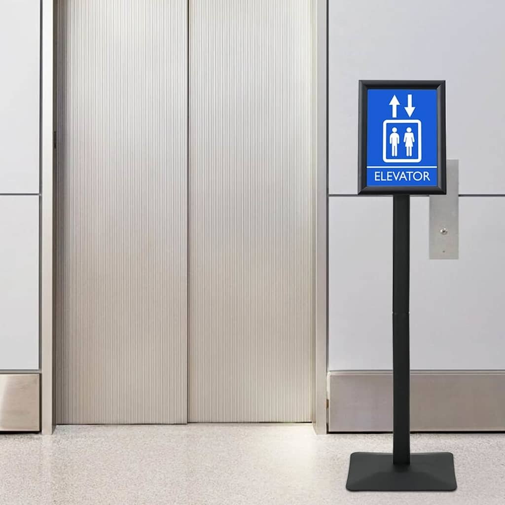 vidaXL Stojak na plakaty Czarny Aluminium i PVC