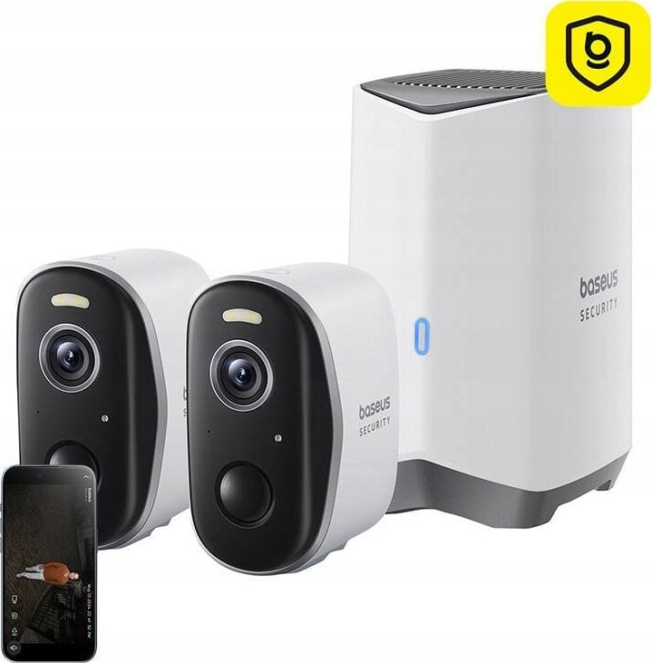 Zestaw 2 kamer zewnętrznych Baseus N1 2K (Białe)