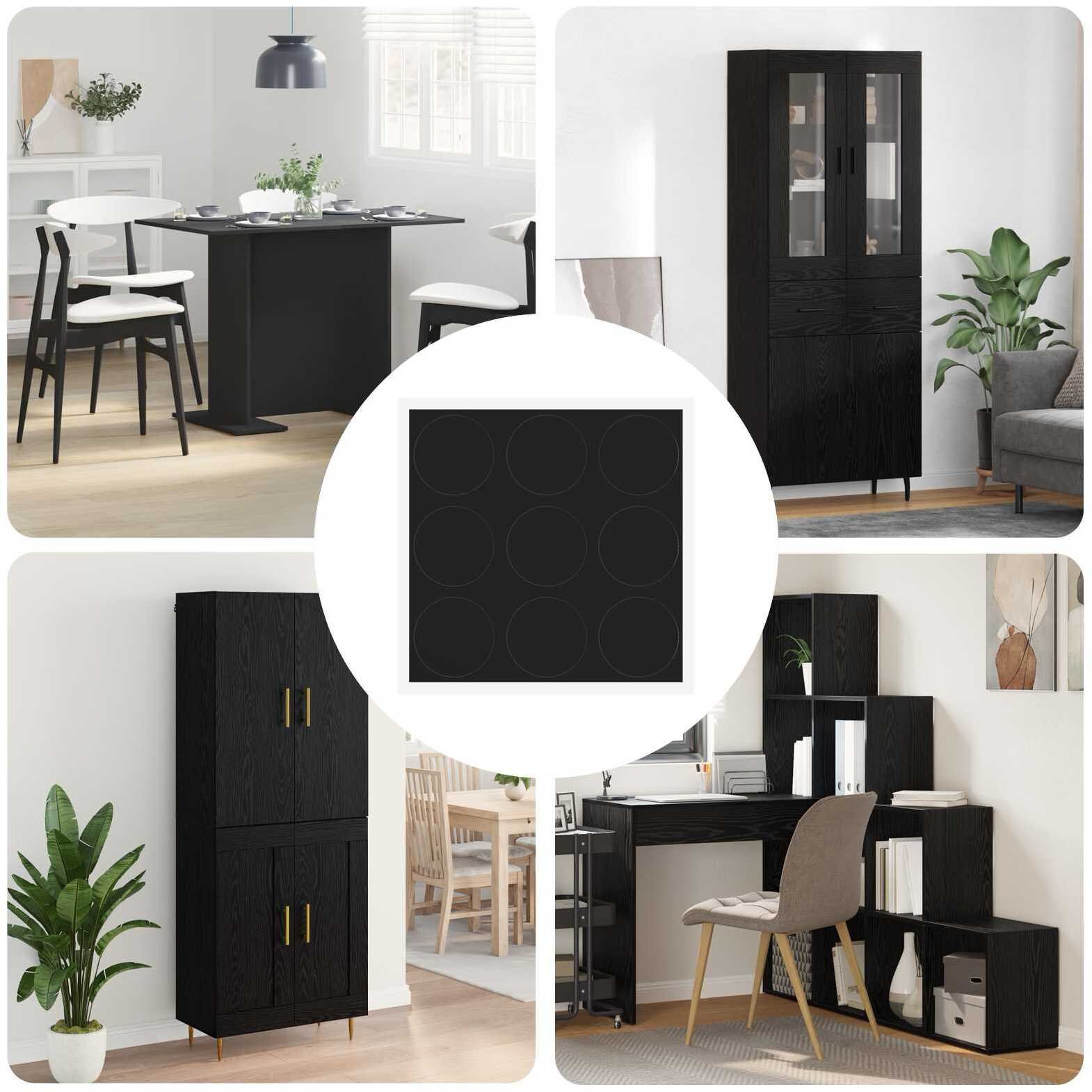 vidaXL Okładka Śrubowa Samoprzylepna 12 pcs Czarny 20 x 0,5 mm