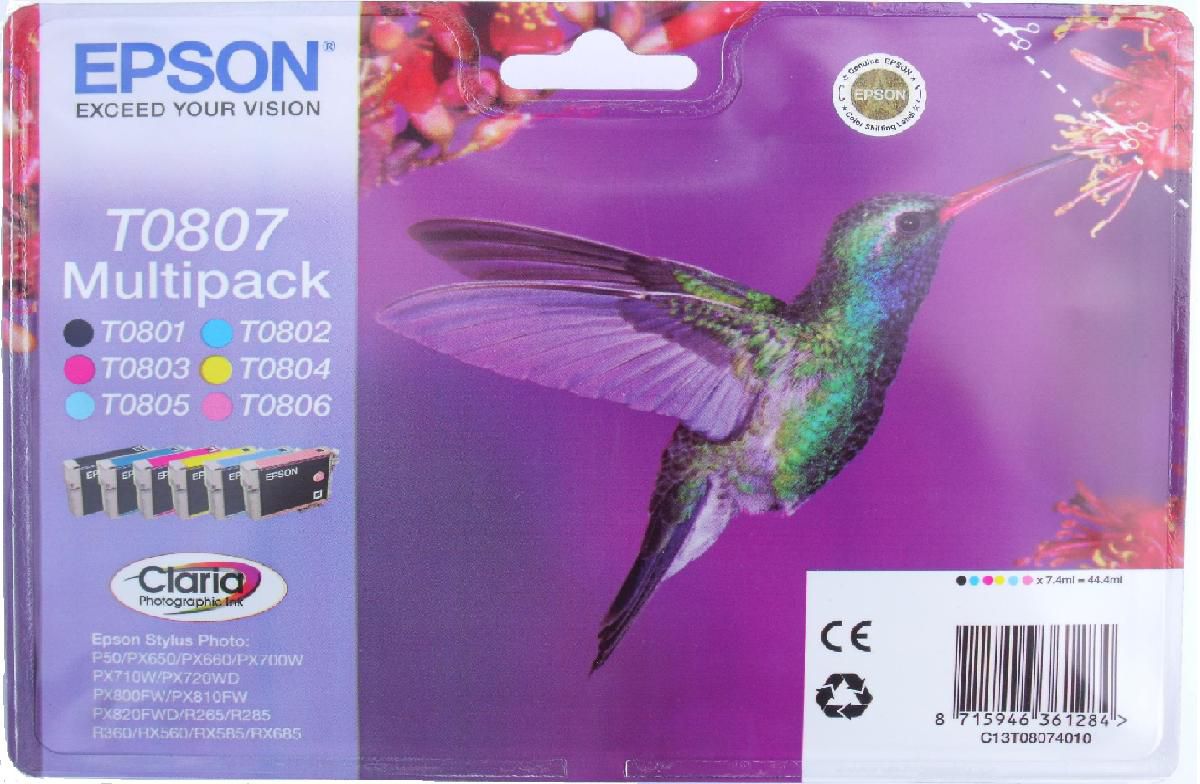 Tusz Epson tusze T0807 / C13T08074011 (cyan, magenta, yellow, black)