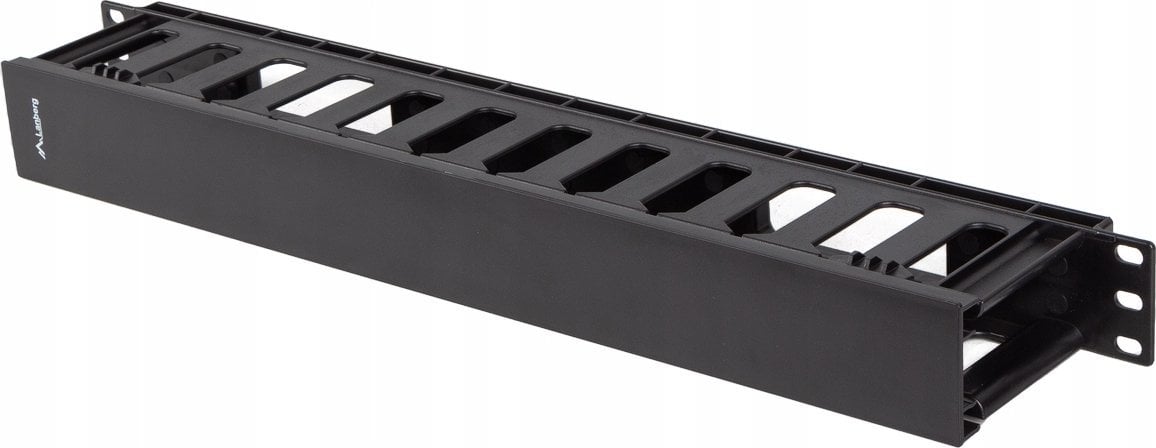 Organizer Lanberg Organizer kabli Lanberg AK-1703-B 19" 1U plastikowy z zaślepką typ A czarny