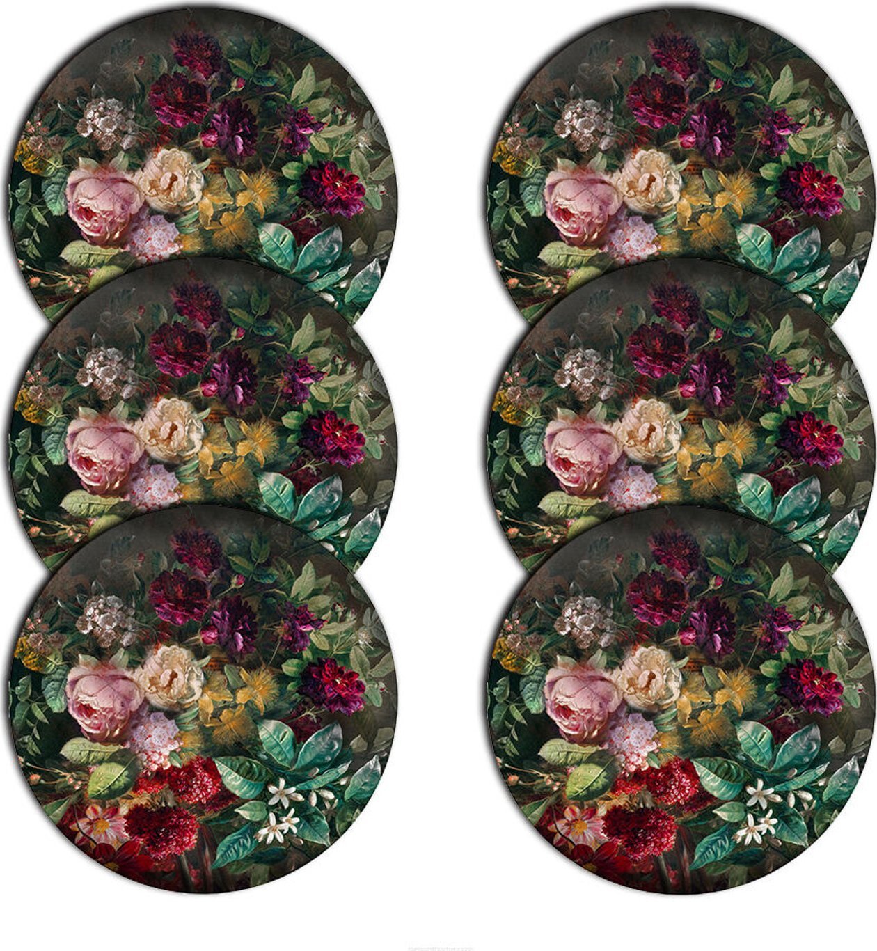 Bertoni Zestaw podkładek na stół okrągłych 6D - BUKIET