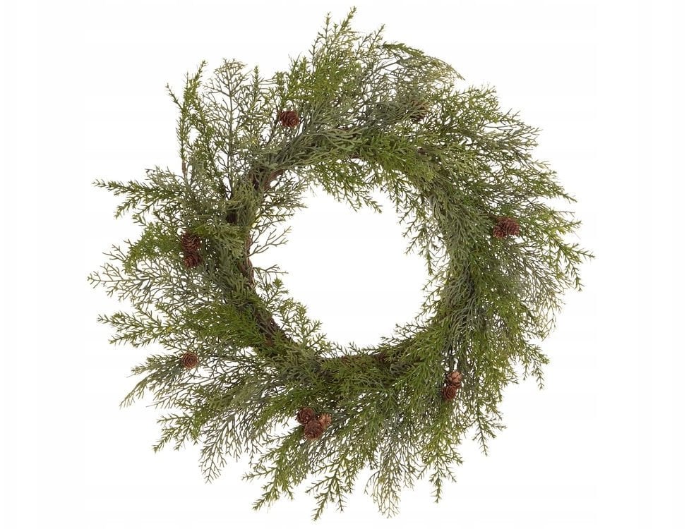 Dekoracja świąteczna Beliani Dekoracyjny wieniec świąteczny ⌀ 70 cm zielony PANRUN