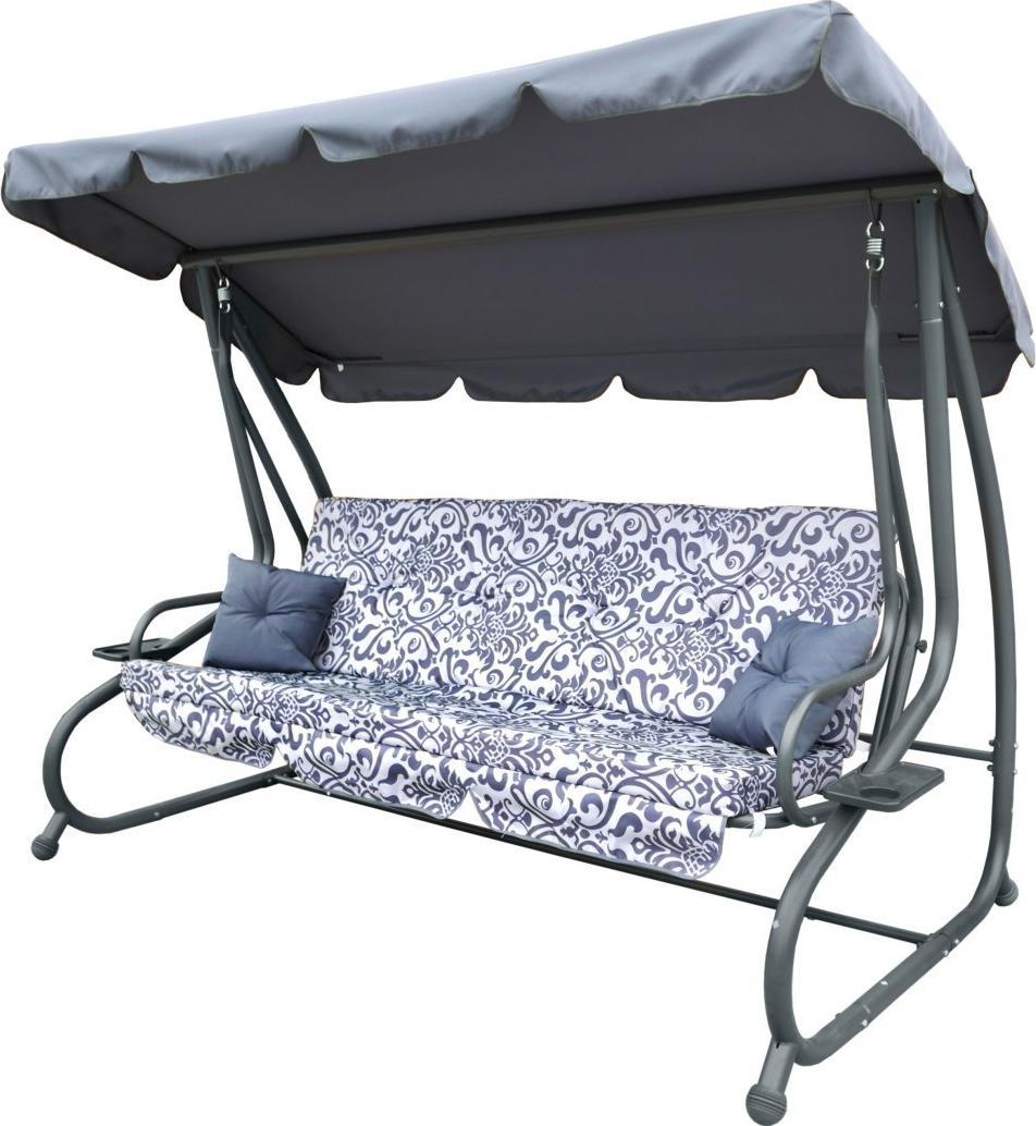 Ramiz Huśtawka Ogrodowa Siedzisko Textylina 2x1 WZÓR Szara
