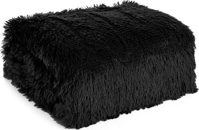 Design 91 Koc włochaty TIFFANY 70X160 czarny