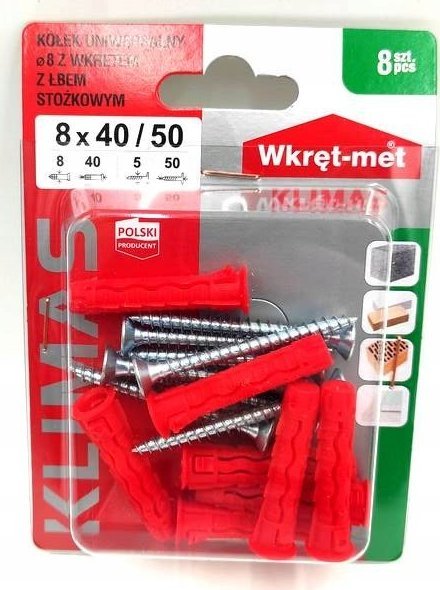 Wkręt-met łącznik uniwersalny z wkrętem Pz 8/40x50