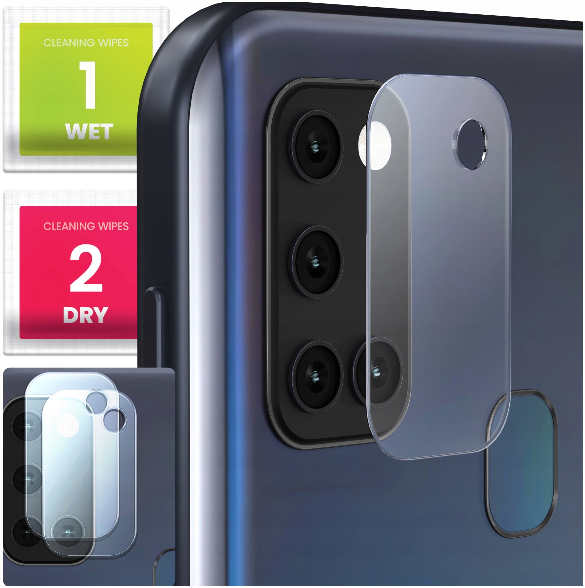 2-PAK Szkło Na Aparat Do Samsung Galaxy A21s (Hartowane, Na Obiektyw, 9H)