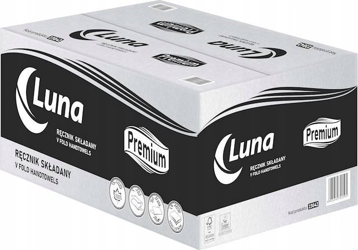 DGA OPTIMA Luna Premium Ręcznik papierowy ZZ, składka 3-panelowa, 2-warstwy, celuloza Biały