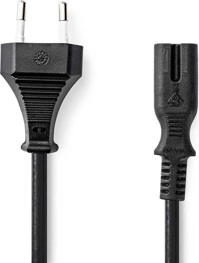 Kabel zasilający Nedis Nedis CEGL11040WT50 kabel zasilające Czarny 2 m CEE7/16 IEC 320