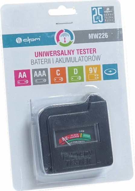 DPM TESTER DO BATERII AA AAA C D 9V R3 R6 R14 R20 6F22