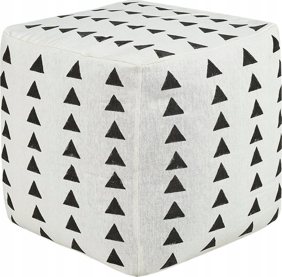 Beliani Puf bawełniany 45 x 45 cm biało-czarny TARODI