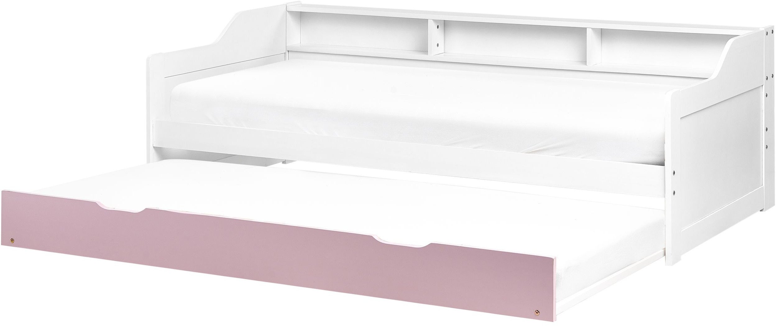 Łóżko wysuwane Drewno sosnowe EDERN 90 x 200 cm Różowy