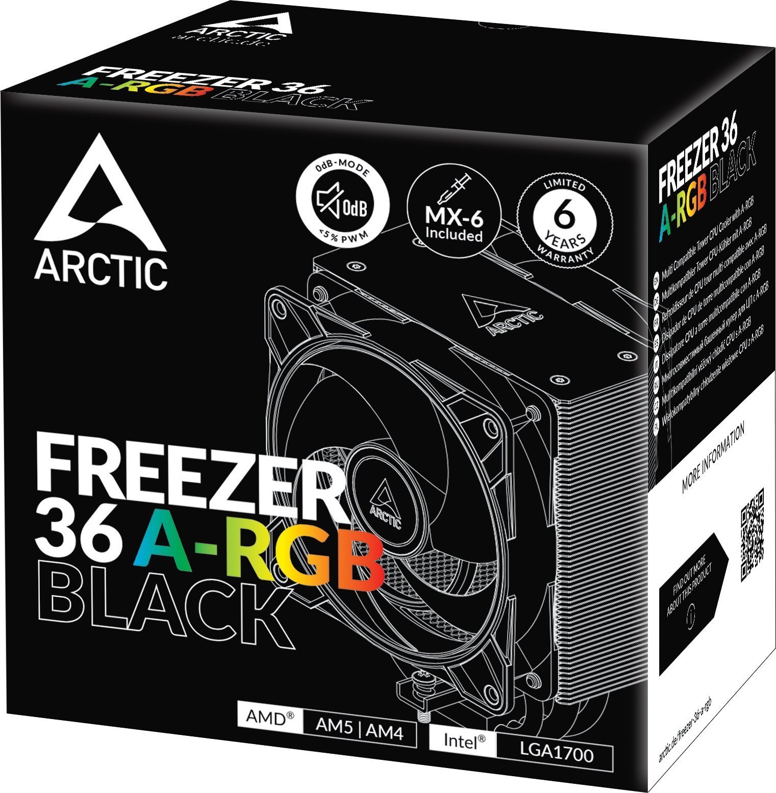 Chłodzenie CPU Arctic Chłodzenie CPU Arctic Freezer 36 A-RGB Black (ACFRE00124A) + Butelka Termiczna