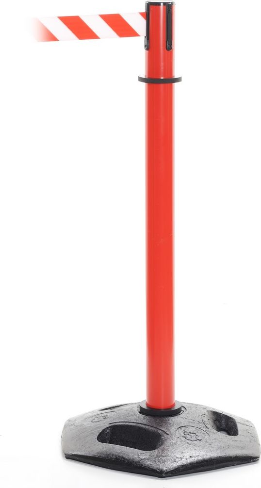Tensator Pachołek/słupek plastikowy Heavy Duty z rozwijaną taśmą odgradzającą, ostrzegawczą. (Taśma 2,3 m)
