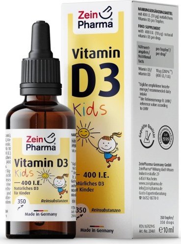 Zein Pharma Zein Pharma - Witamina D3 dla Dzieci, 400IU, Płyn, 10 ml