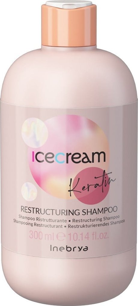 INEBRYA_Ice Cream Keratin restrukturyzujący szampon do włosów z keratyną 300ml