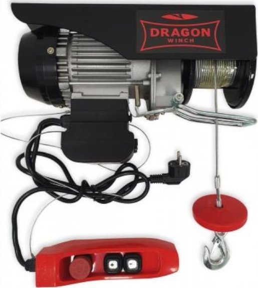 Dragon Winch Wciągarka warsztatowa, elektryczna DWI HD 230V 12 m nośność 125/250 kg (pilot przewodowy)