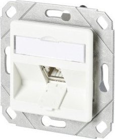 MetzConnect BTR BTR Data Outlet C6Amodul, Cat 6A, 180°, 1-port, channel mounting, pure white RAL 9010 - 130B11D11102-E