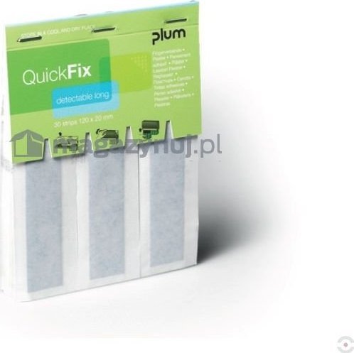 Topserw Opakowanie dozujące plastrów QuickFix, wykrywalne, długie, 30 szt, 12 x 2 cm, uzupełnienie