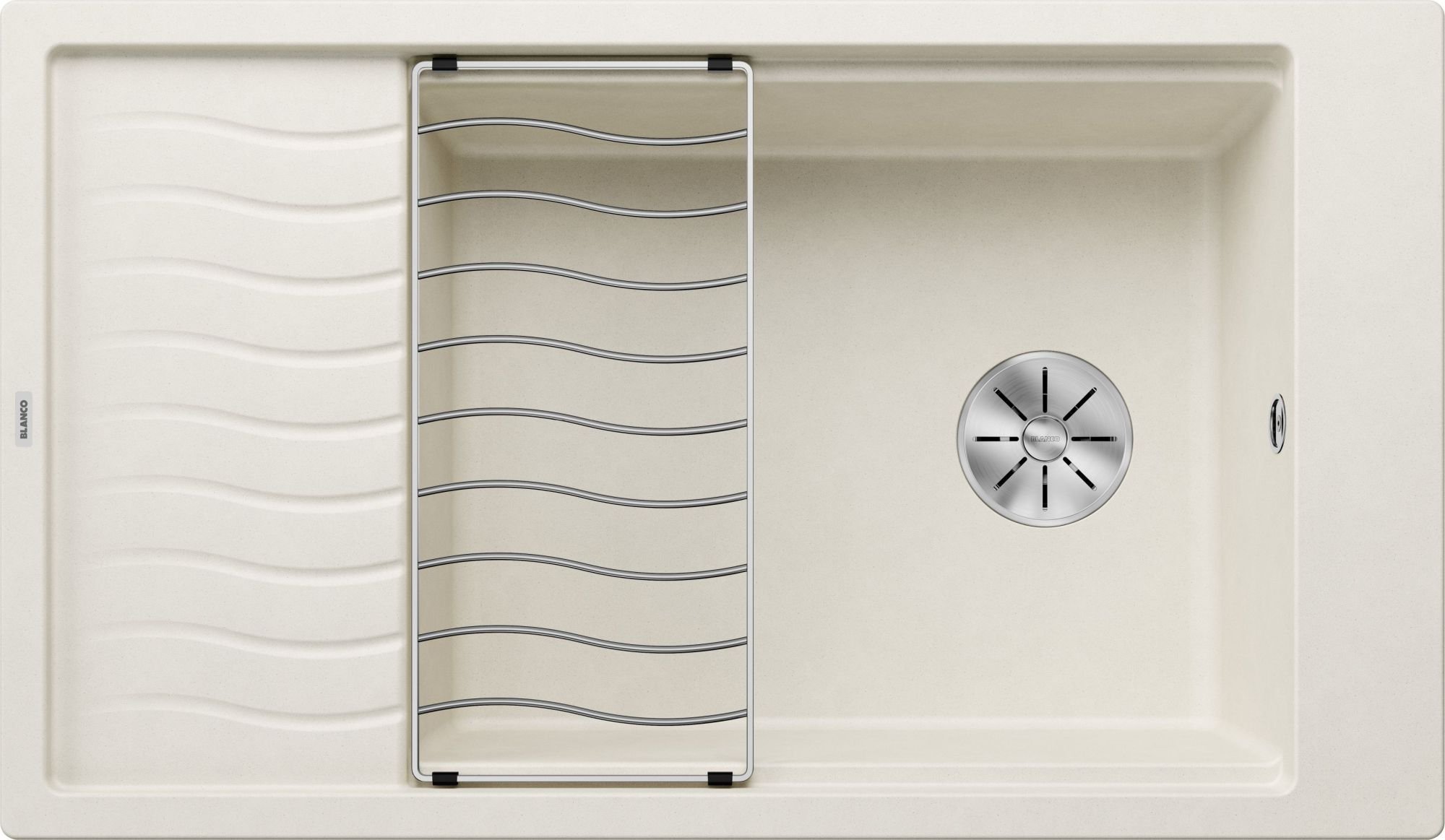 Zlewozmywak Blanco Zlewozmywak ELON XL 8 S Silgranit delikatny biały odwracalny, InFino, kratka ociekowa