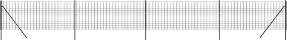 vidaXL Ogrodzenie z siatki drucianej, antracytowe, 0,8x10 m