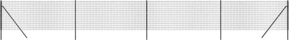 vidaXL Ogrodzenie z siatki drucianej, antracytowe, 0,8x10 m