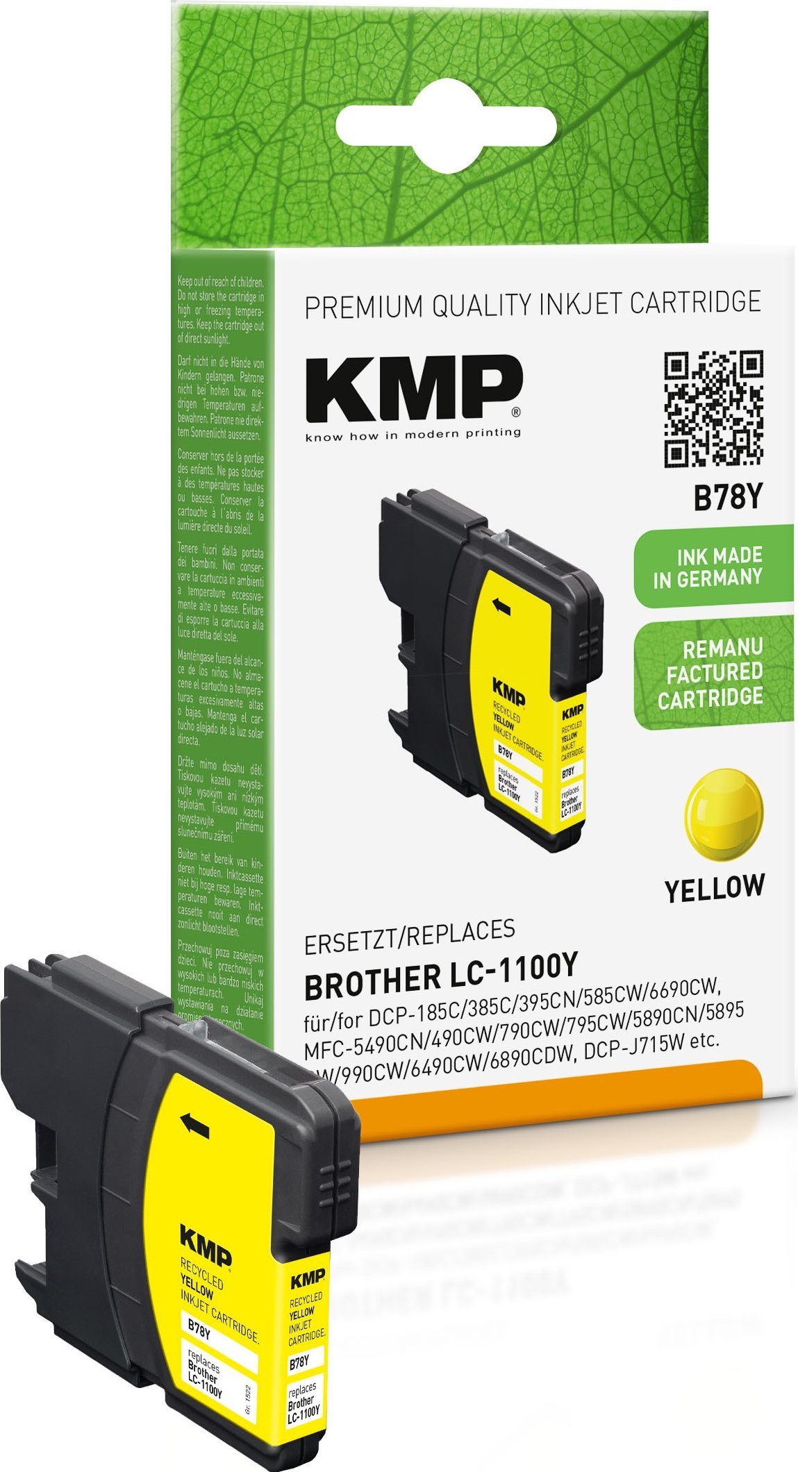 KMP Printtechnik AG KMP Patrone Brother LC-1100Y 325 S. yellow remanufactured