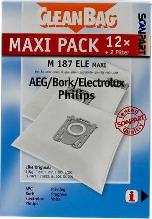 Worek do odkurzacza Scanpart WORKI SCANPART 2687441187 S-BAG 12 szt [Electrolux, Philips, AEG]