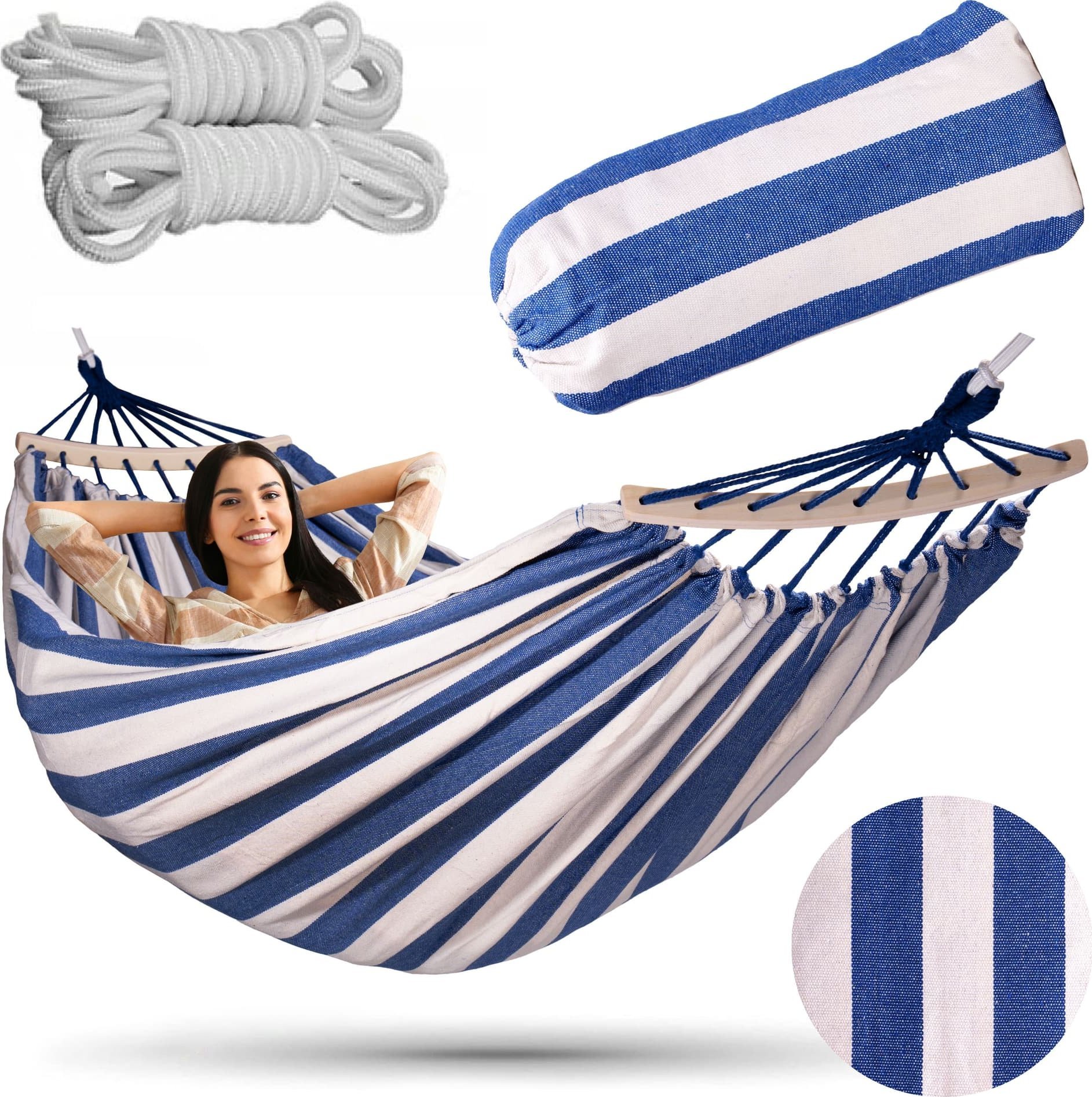 Tectake Hamak ogrodowy EDEN MARINE w paski