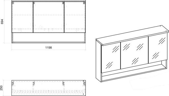 Elior Szafka łazienkowa z lustrem Monako 4X - Biały