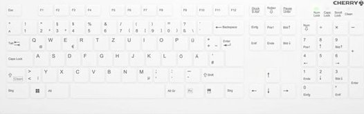 Klawiatura Cherry CHERRY Keyboard AK-C8112 Medical corded sealed [DE] white IP68 kabelgebunden, vollversiegelt, IP68