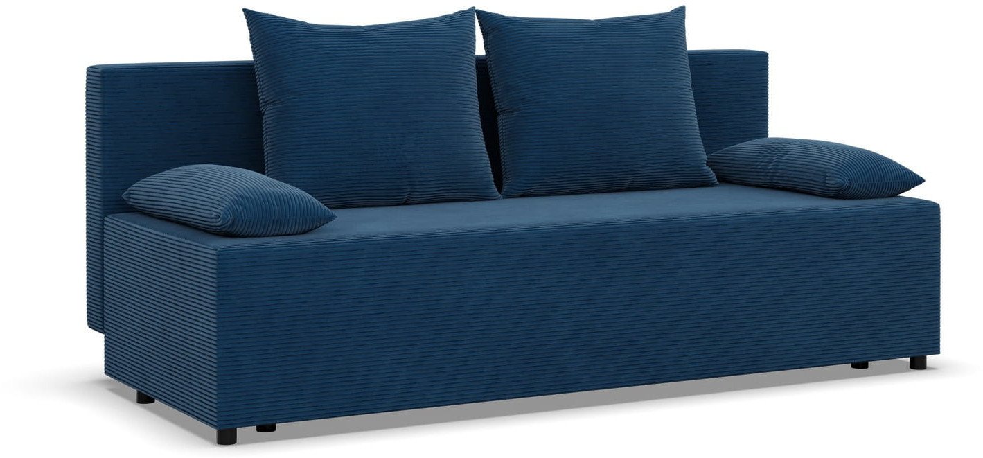 Kanapa rozkładana, Vista, sztruks, 191x92x95 cm, granatowy | TYLETEGOTU