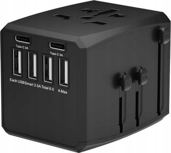 MicroConnect Microconnect MC-TRAVELADAPTER1 elektryczny wtyk zasilający Czarny