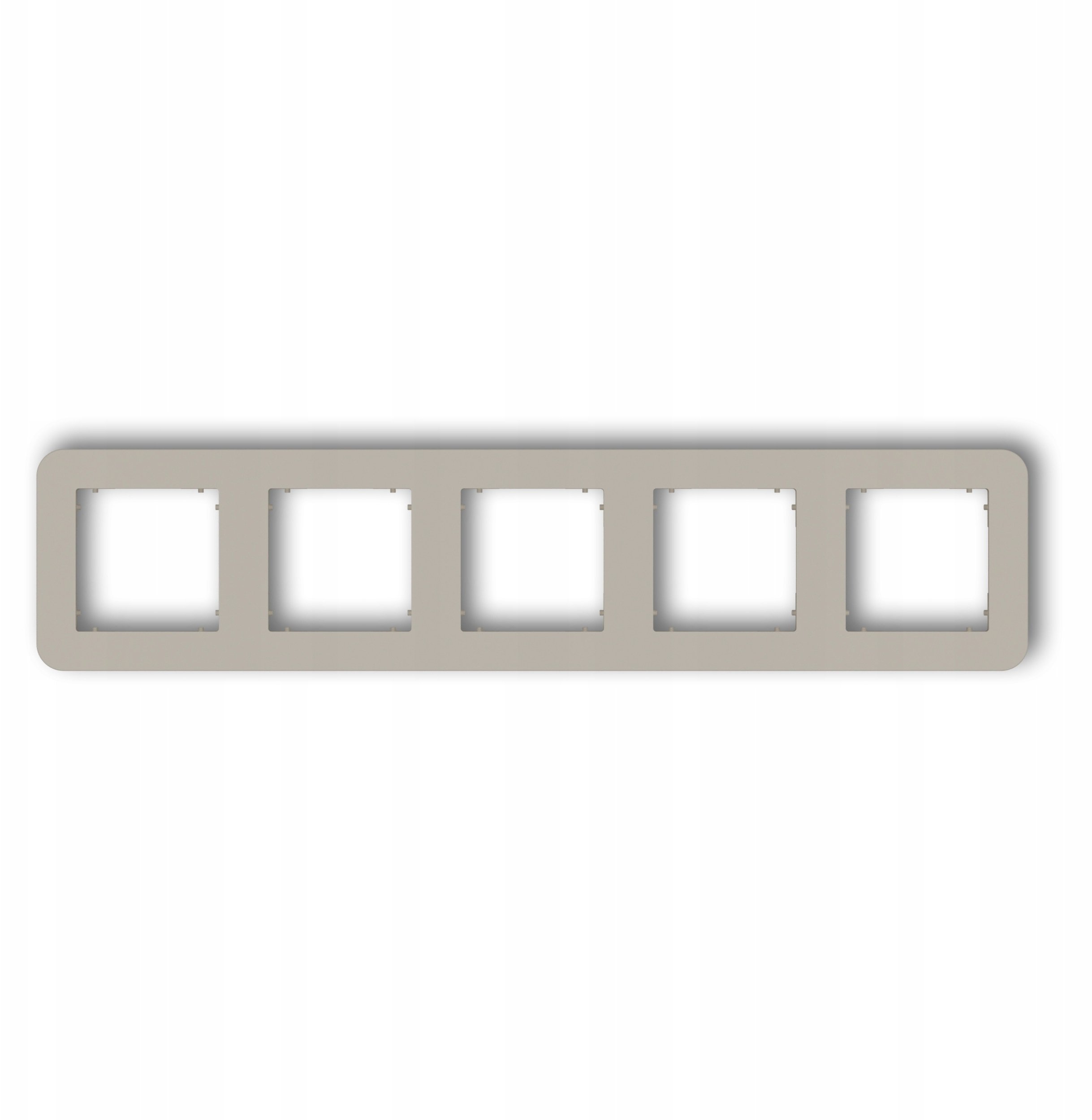 MINI Ramka uniwersalna pięciokrotna zaokrąglona z tworzywa taupe 60MRTZ-5
