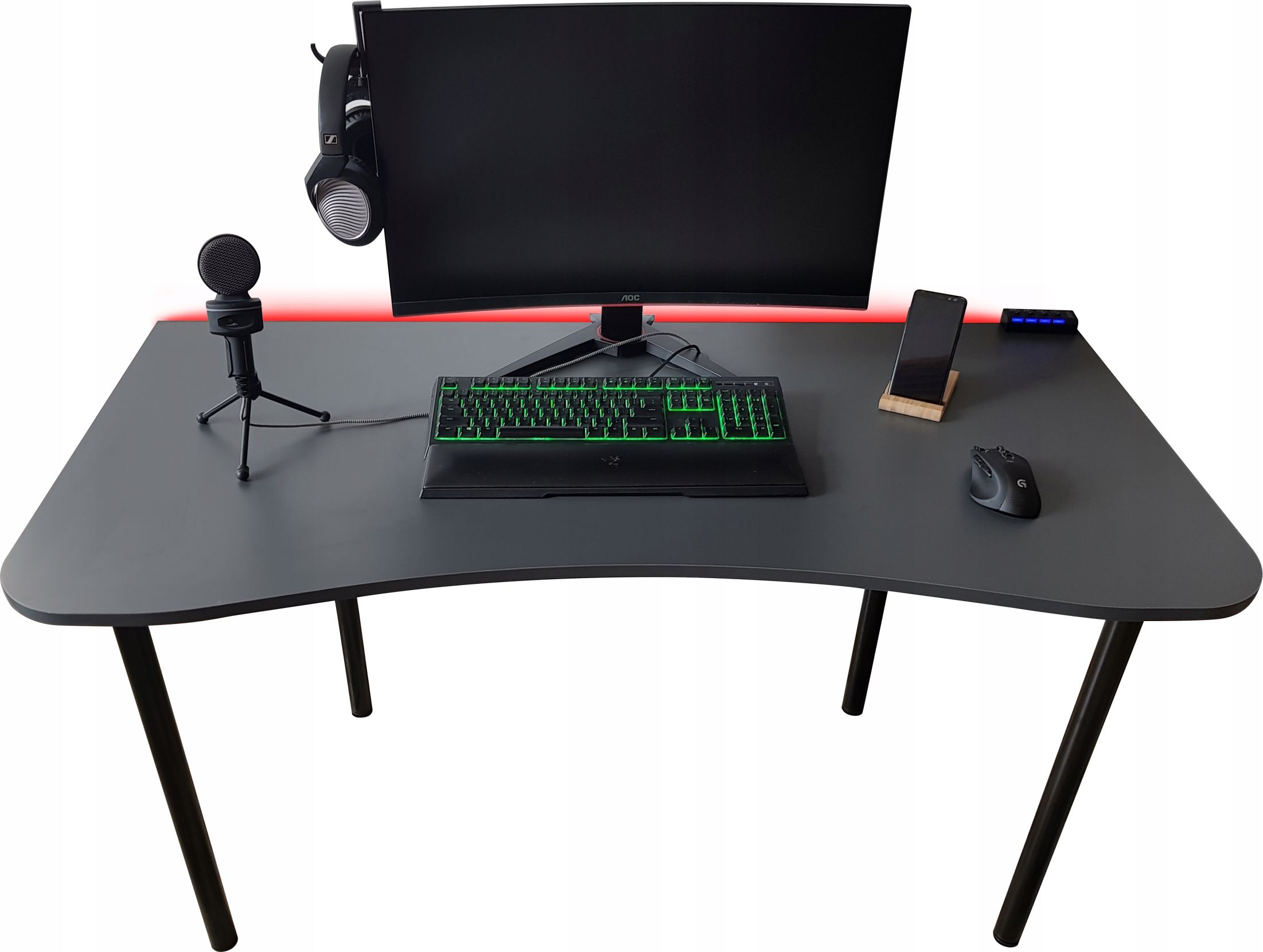 Biurko Zdesk BC-710B-Po/B-LH Grafitowe 138 cmx68 cm