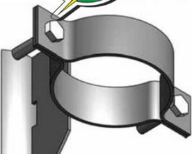 ALPAR Uchwyt na rurę Fi 50 na słup wirowany FI50 U50