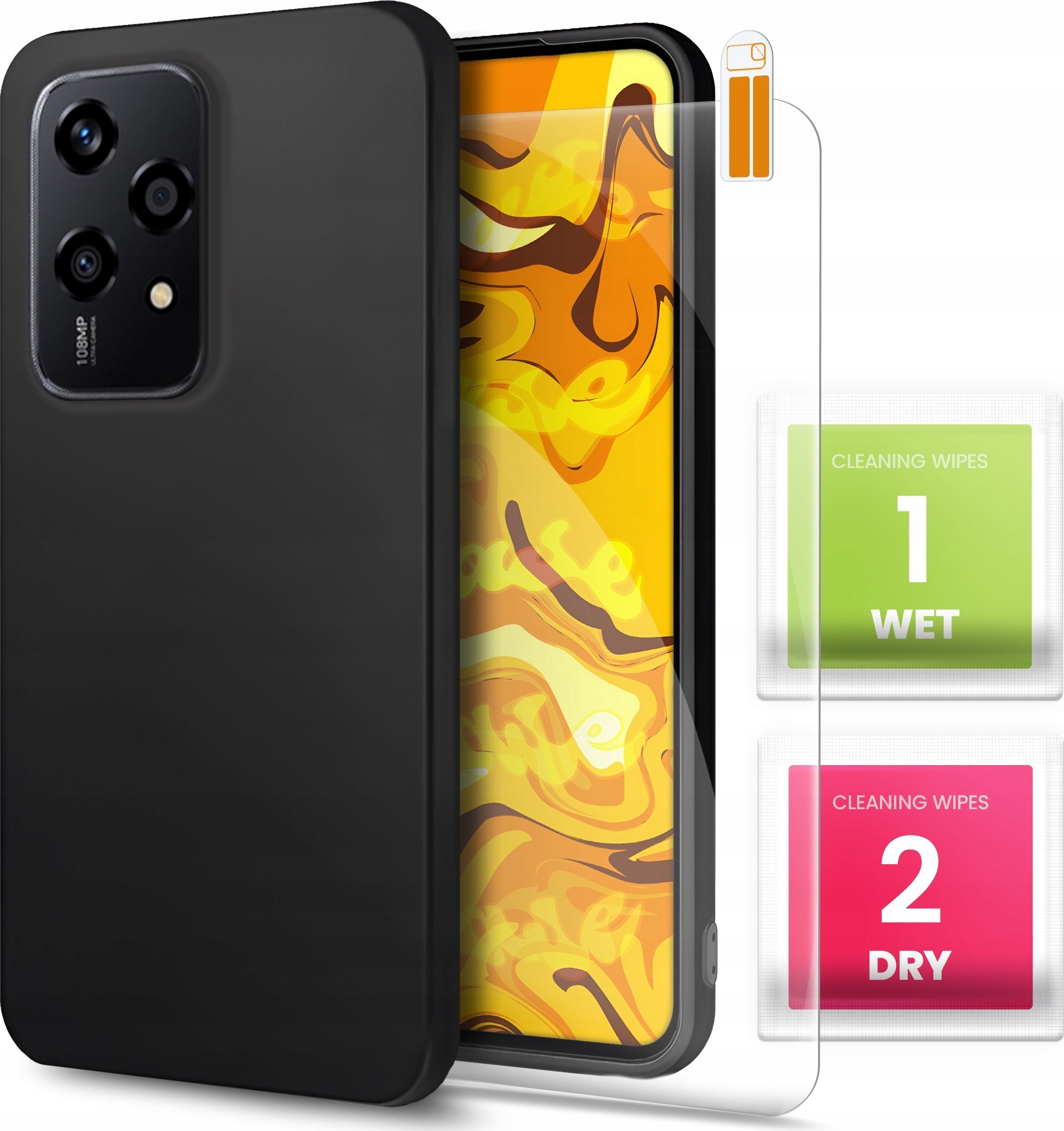 Hello Case ETUI DO HONOR 200 LITE 5G (GLOBAL) OBUDOWA CZARNE MATOWE SILIKON SZKŁO