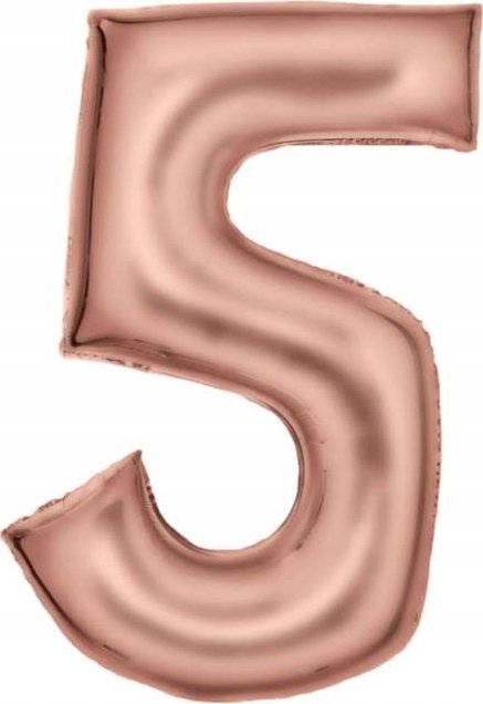 AMSCAN Balon foliowy cyfra 5 satynowy różowe złoto 86cm 9917317