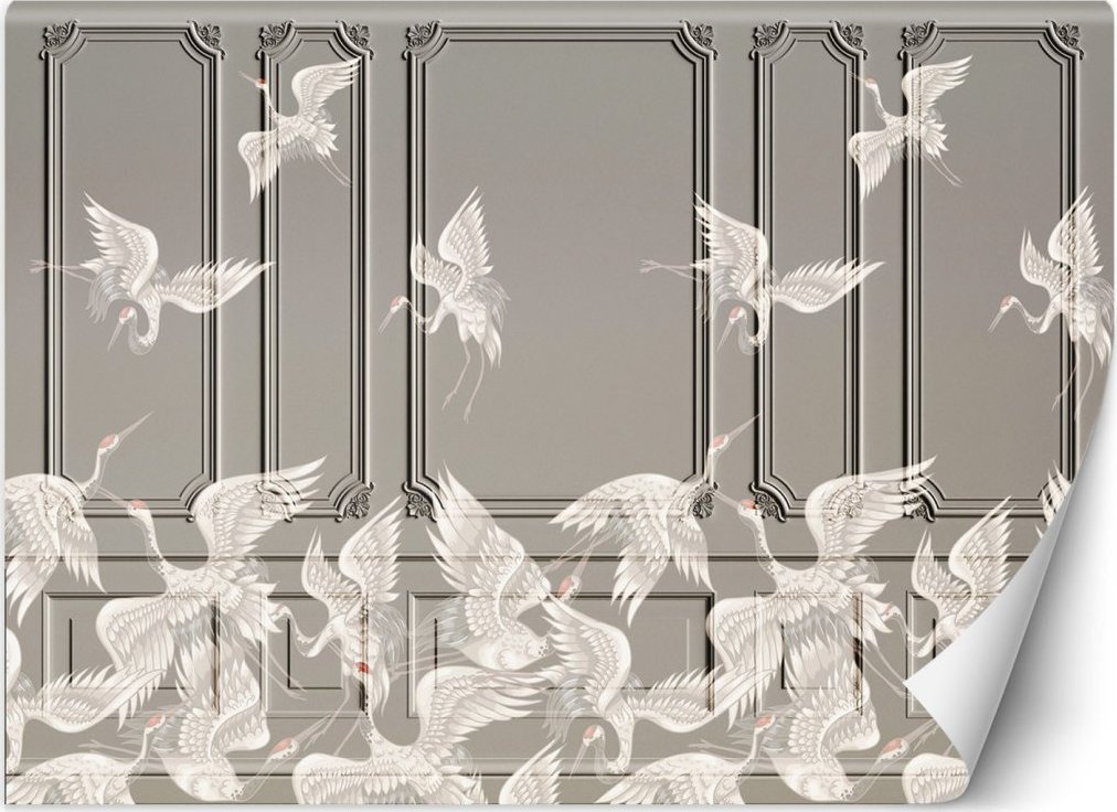 Feeby Fototapeta, Ptaki żurawie w locie - 250x175