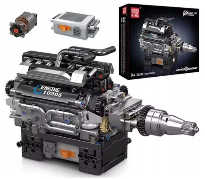 Coil klocki konstrukcyjne zestaw 733 el. elementy silnik rolls-royce v12 f