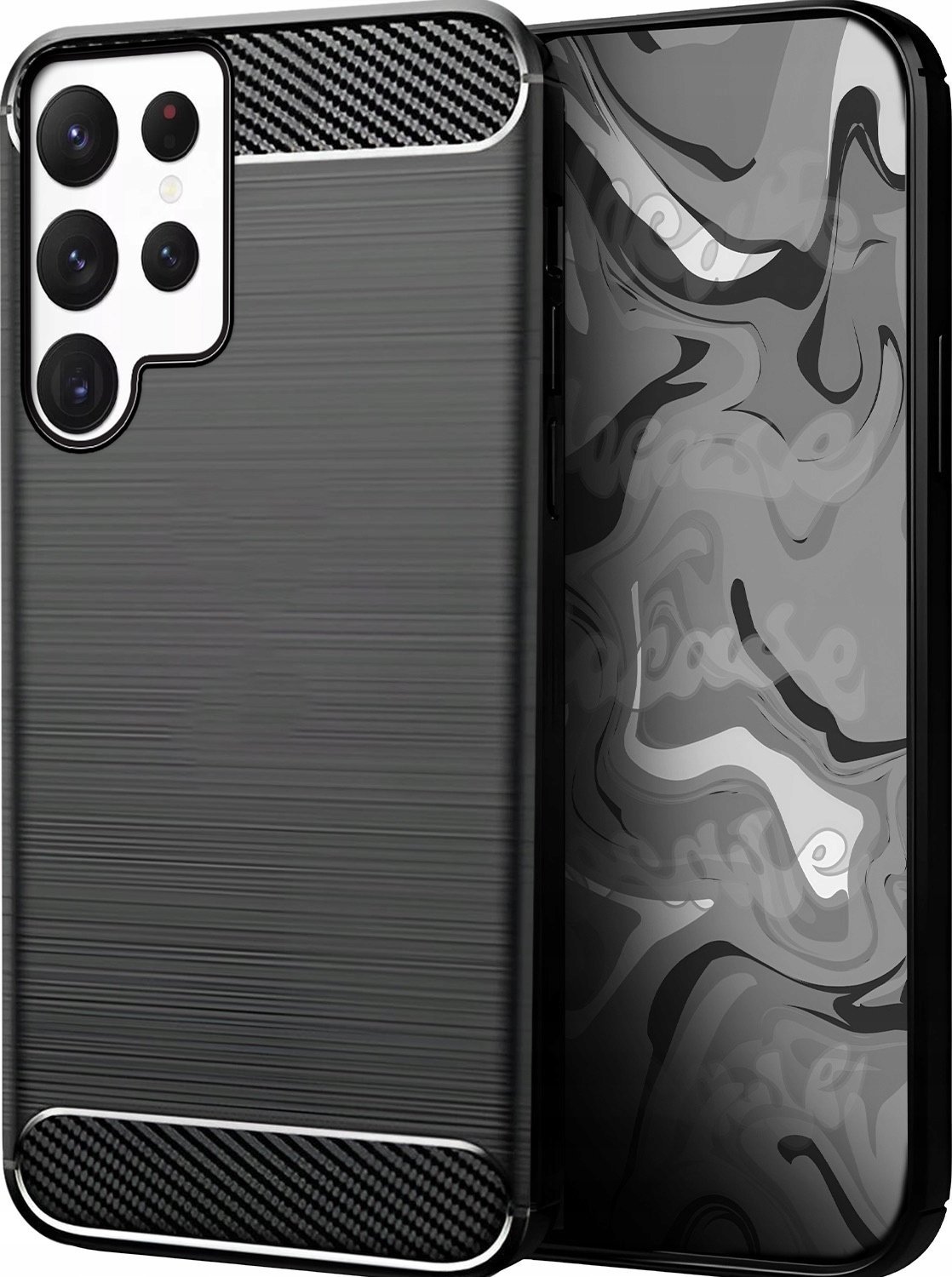 Hello Case ETUI DO SAMSUNG GALAXY S22 ULTRA | PANCERNE KARBON CASE CZARNE