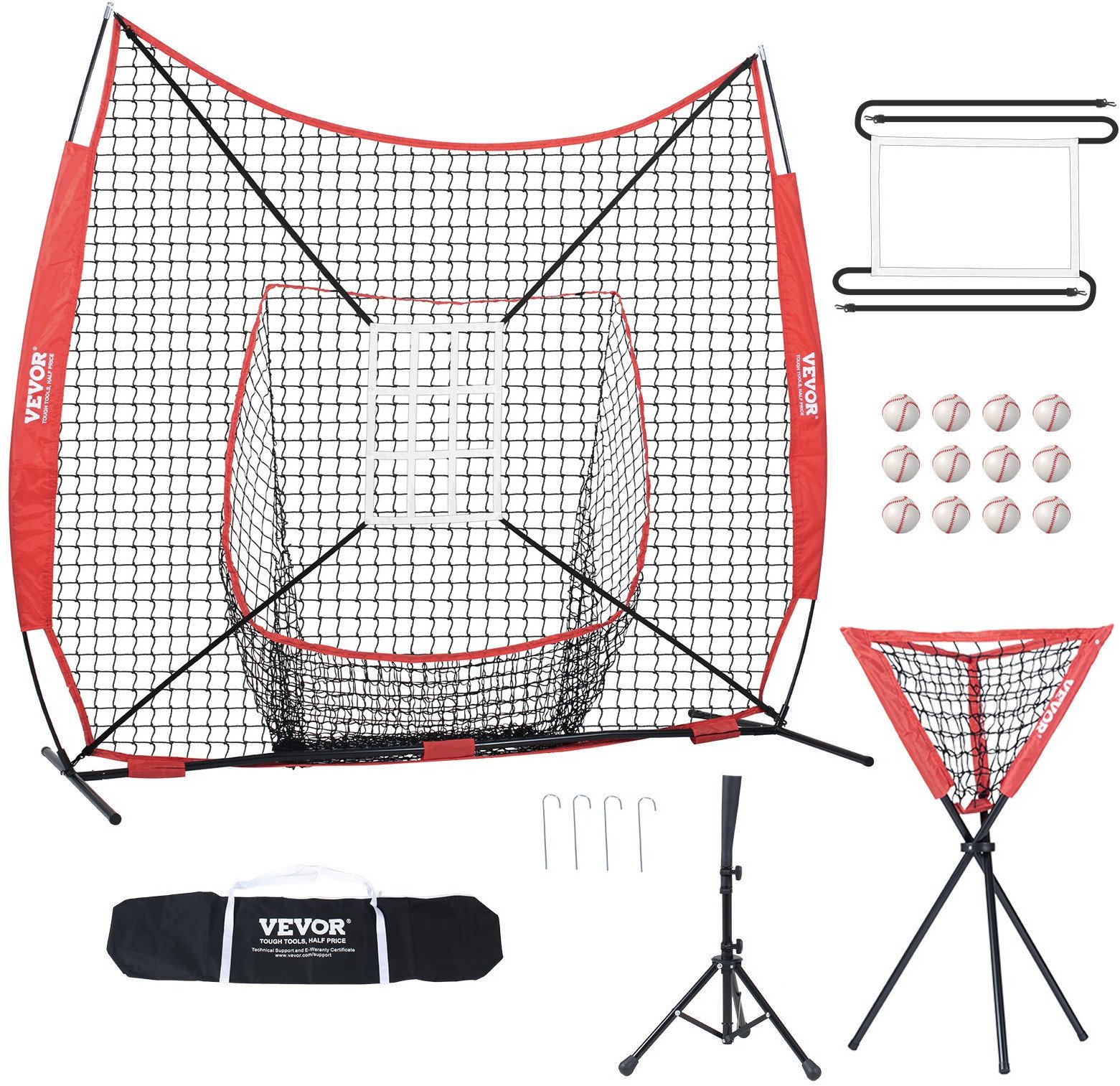 Siatka treningowa 2,1 m x 2,4 m do baseballu i softballu