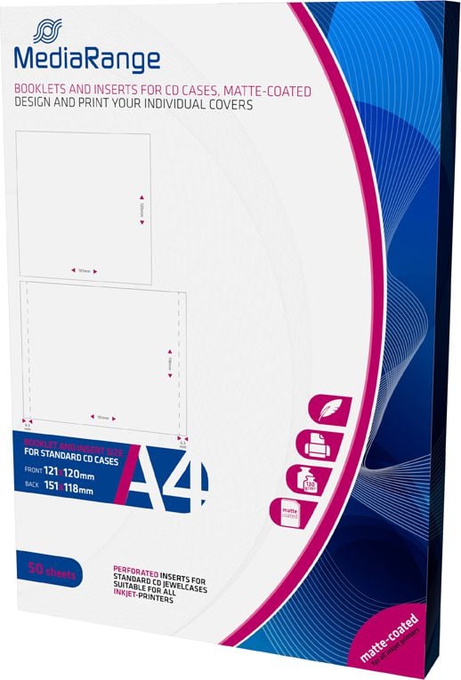 MediaRange Wkładki do pudełek CD 50 sztuk (MRINK120)
