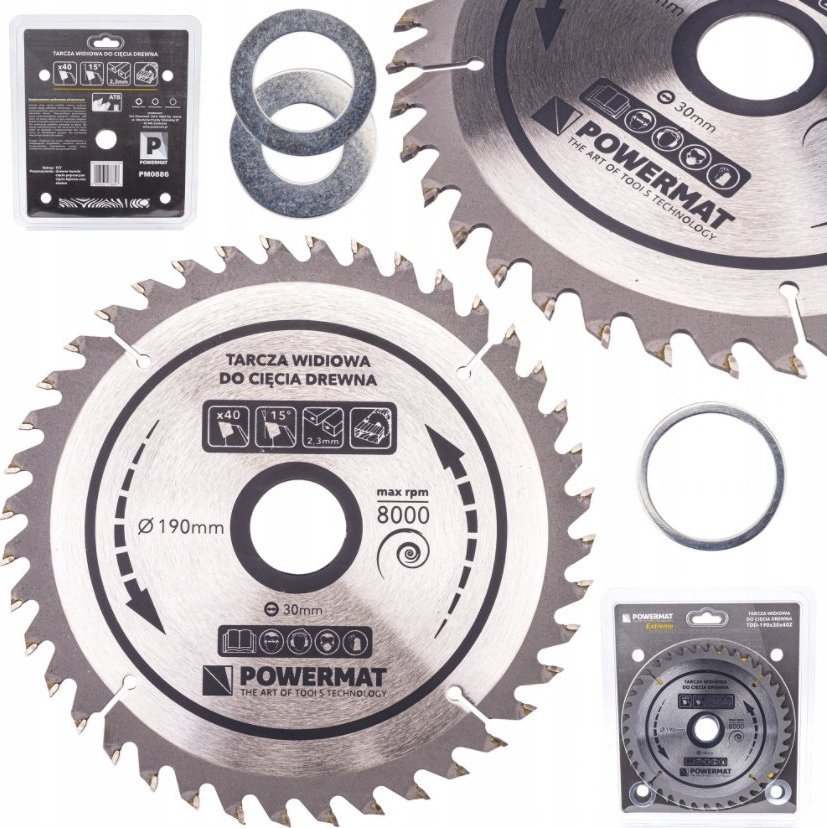 Powermat TARCZA WIDIOWA DO DREWNA PIŁY PIŁA 190 X 30 MM 40Z